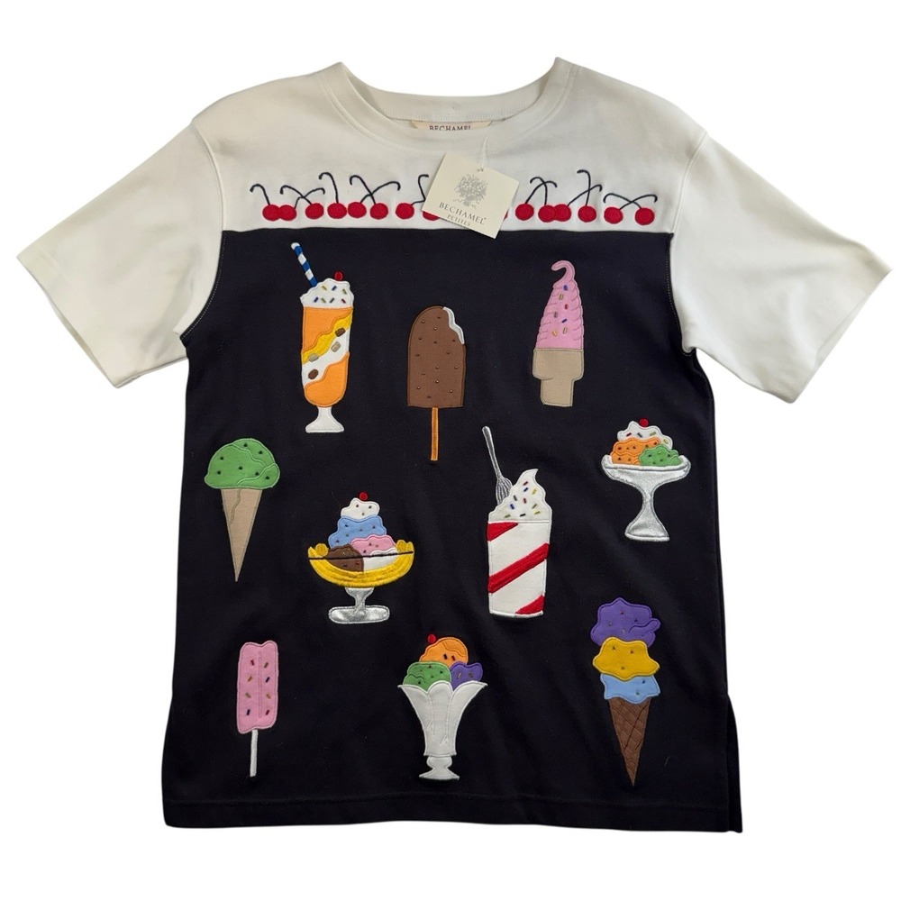 Funky Vtg 90s PS Petite S Top‎ Ice Cream Dopamine Cottagecore Bechamel Teacher